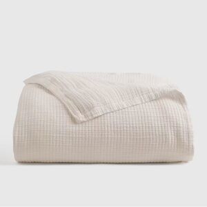 QUINCE Organic Ribbed Cotton Coverlet King/Cal King Ivory 3776